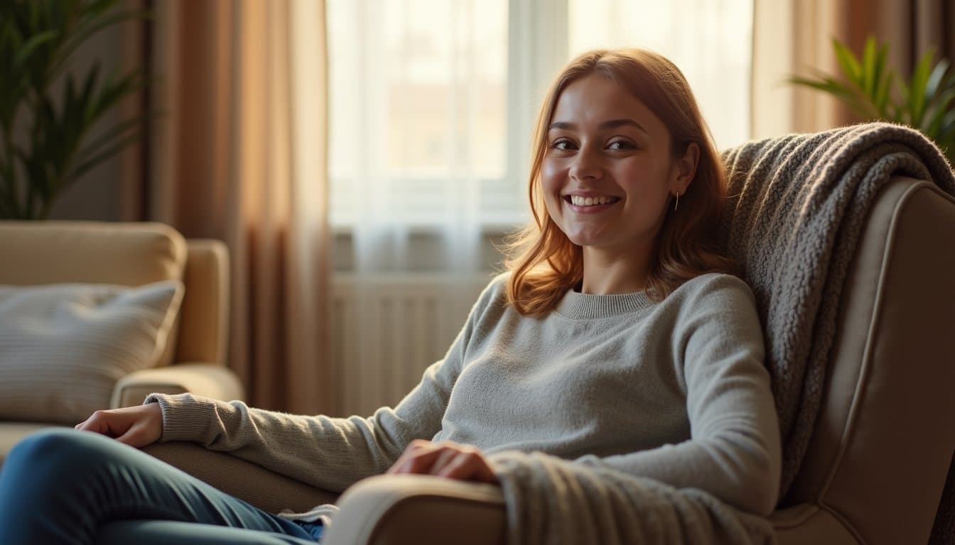 Woman smiling at the Camera and looking hopeful