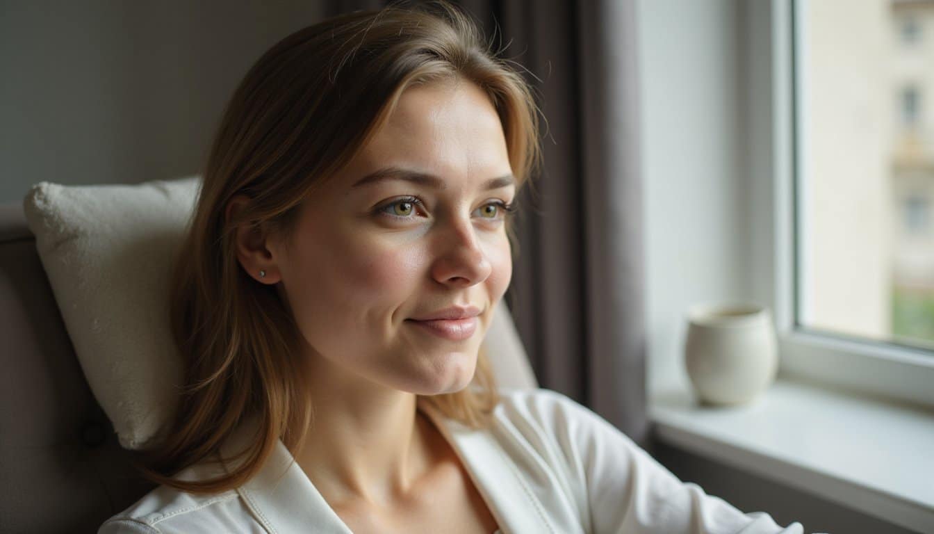 Person resting near a window with gentle light, conveying quiet reflection and emotional calm