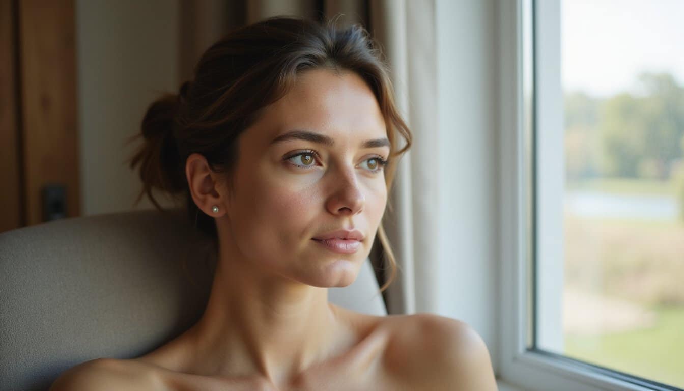 Individual resting near a window in a peaceful and welcoming care environment